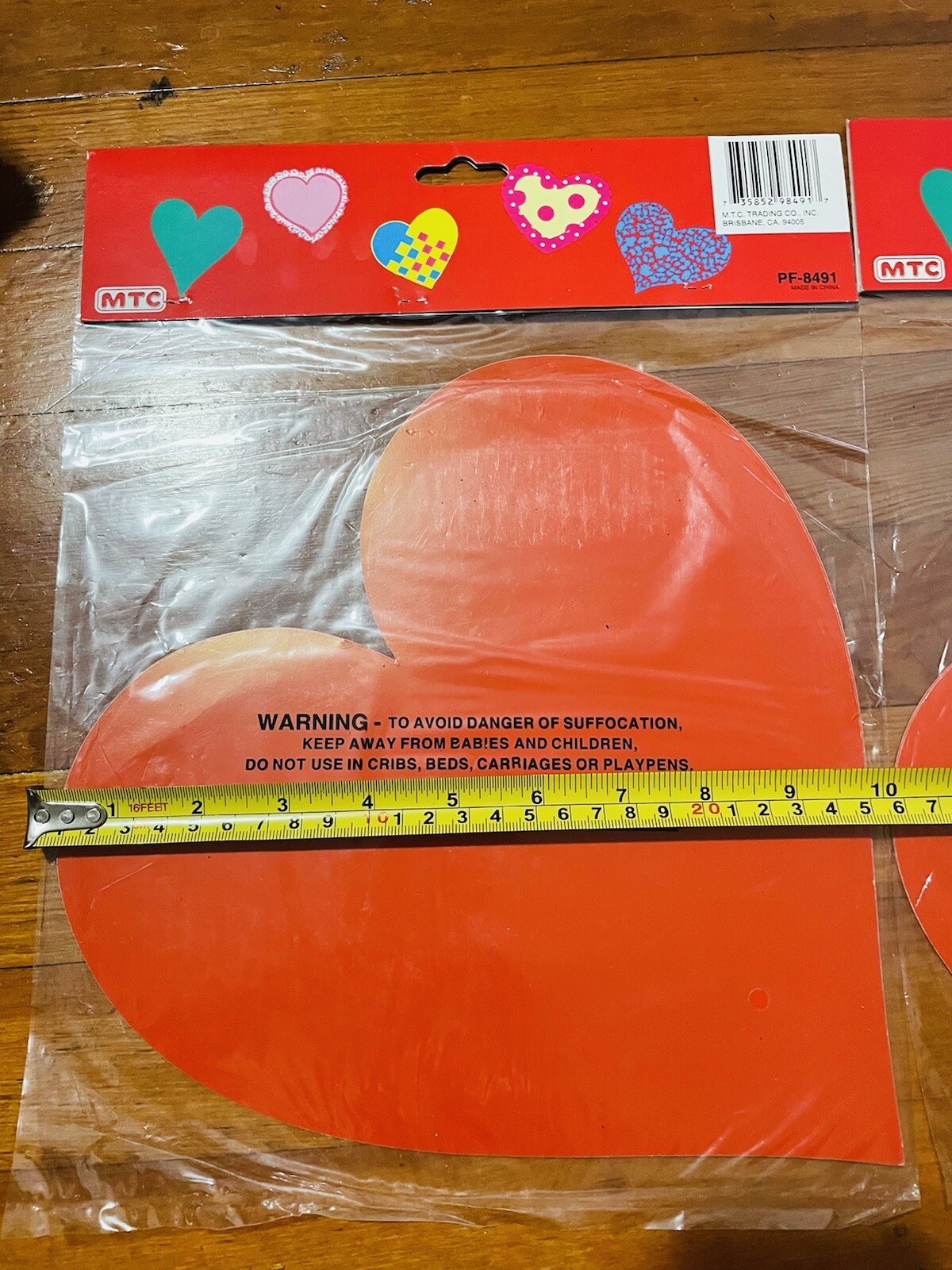 Lot Of 2 Foil Heart Cutouts Printed On Both Sides