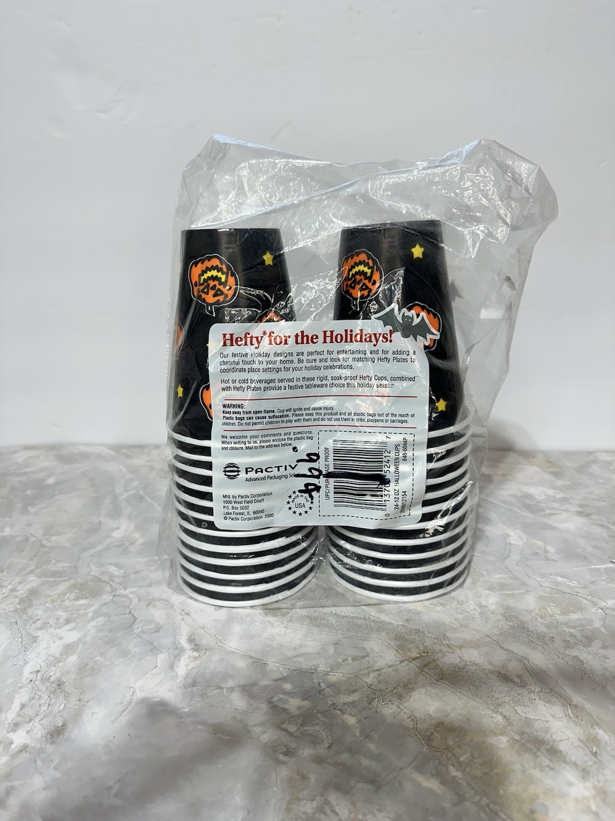 Vintage Hefty Halloween Pumpkin Cups 24 Made In USA 90’s Party Cup