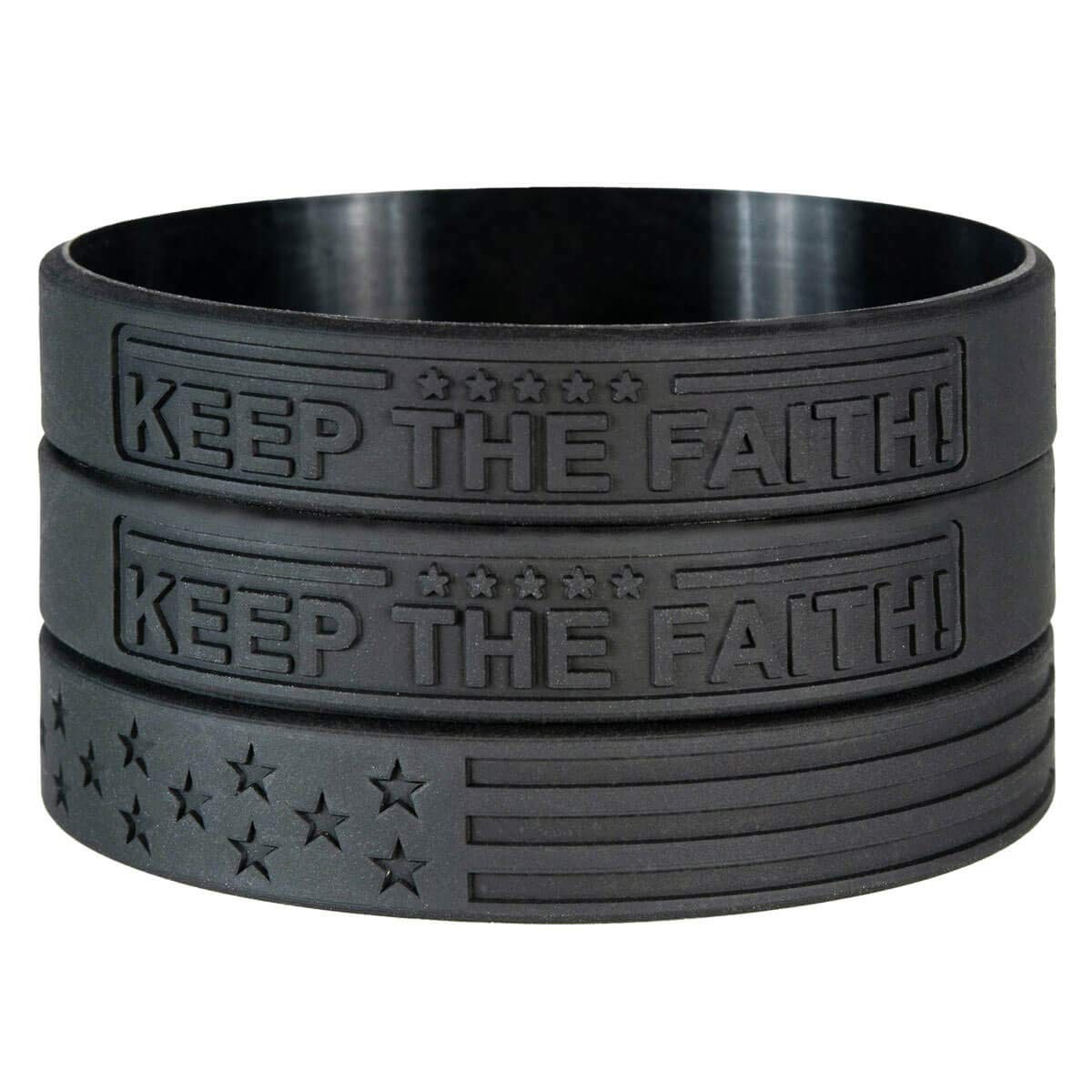 Power of Faith Keep The Faith Inspirational Silicone Bracelets with Flag – Mo…