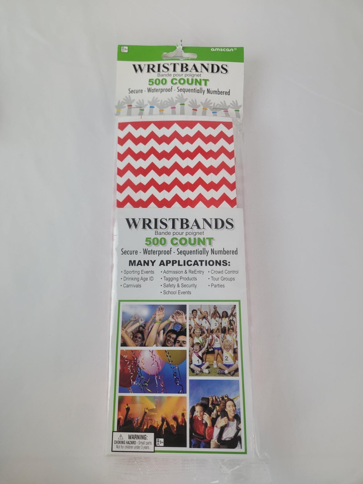 AMSCAN Tyvek Event Wristbands 500 Count Secure Waterproof Sequentially Numbered