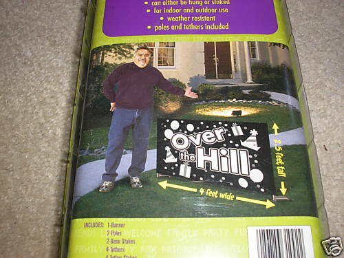 New Over the Hill Party Banner 4 Foot Huge Sign