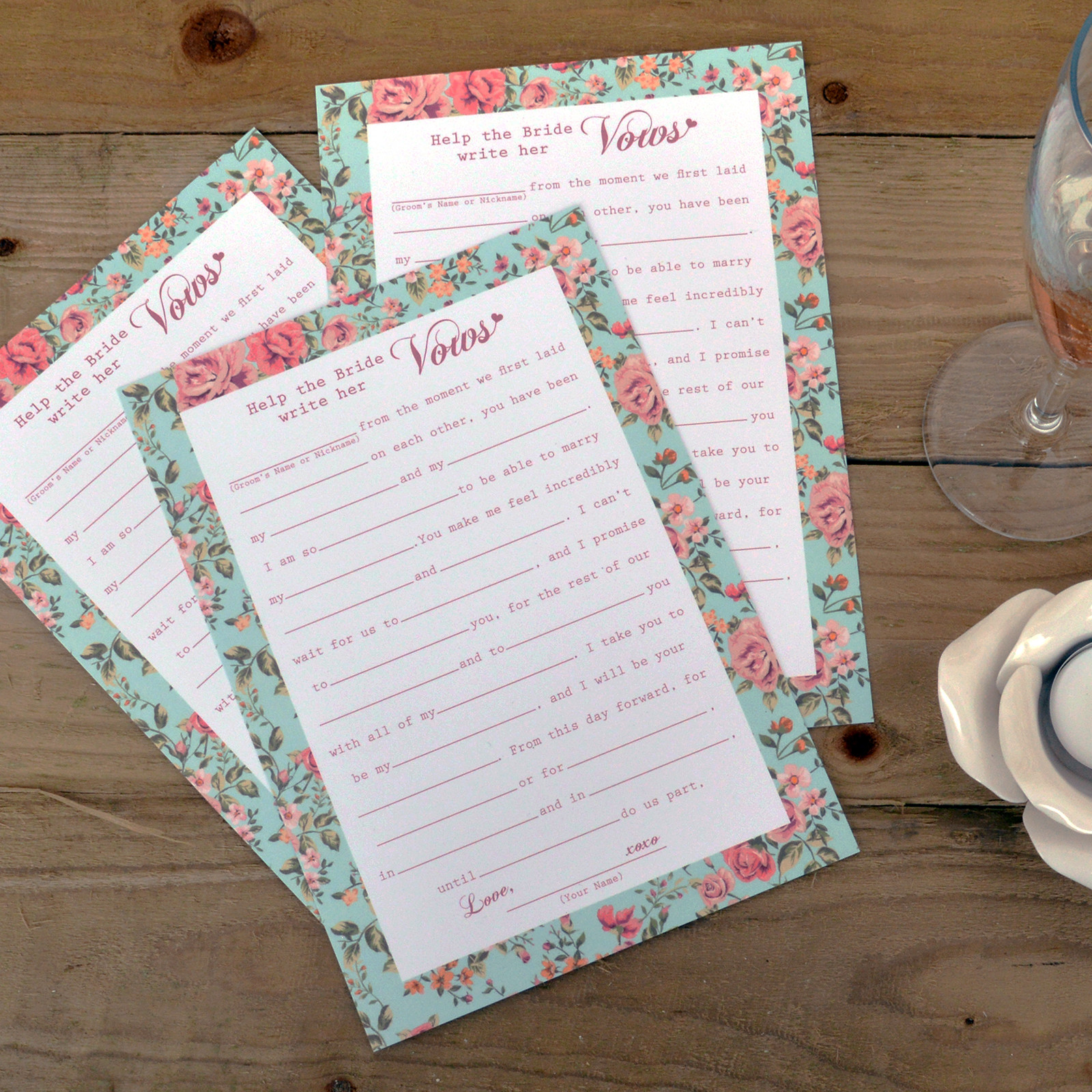 VINTAGE HEN PARTY GAMES Floral Ice Breaker Games Vintage Summer Hen Night Range