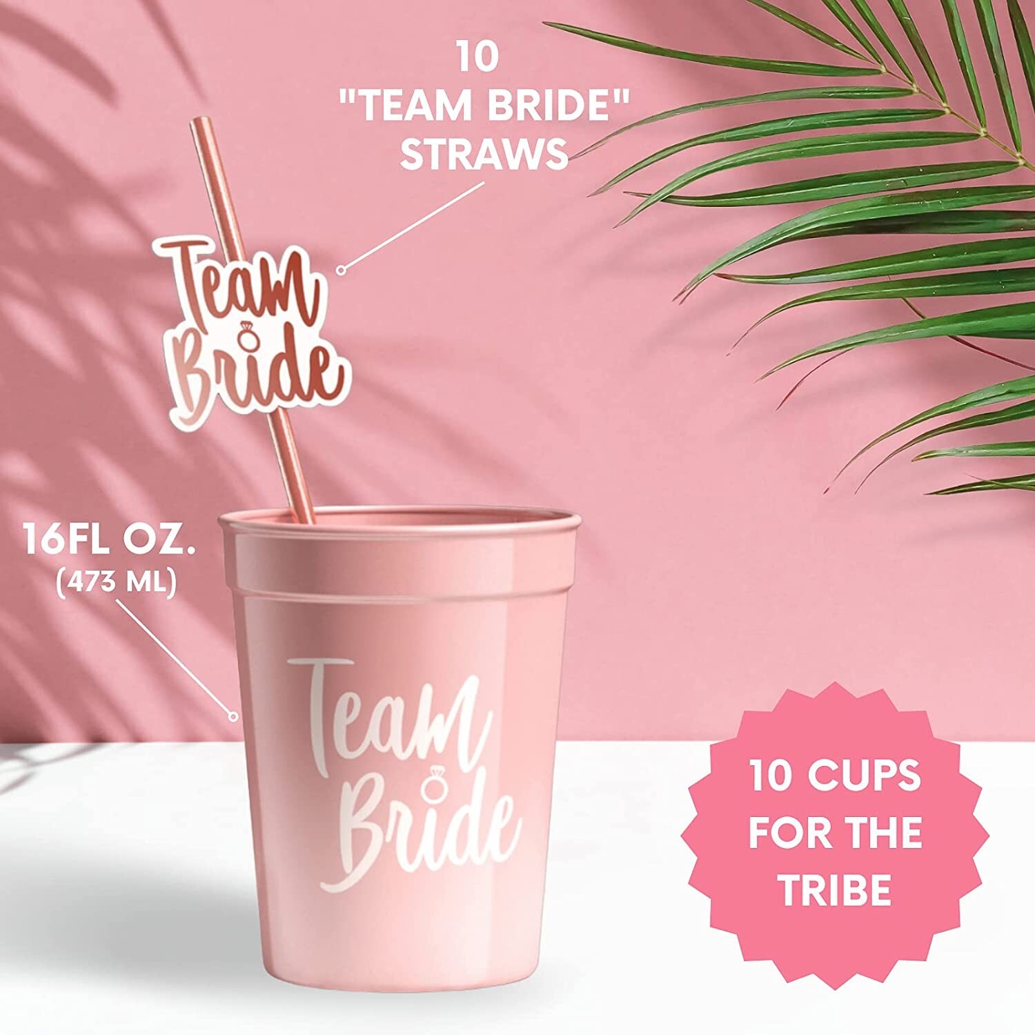 Bachelorette Cups Bride Straw Set – Bachelorette Straws with Bride Cup… Cl1