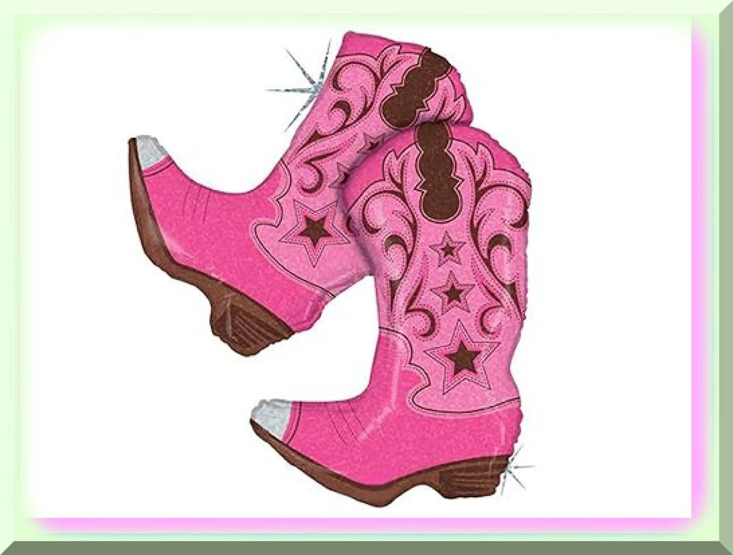 Pink Cowgirl Boots Balloon 36 Inches