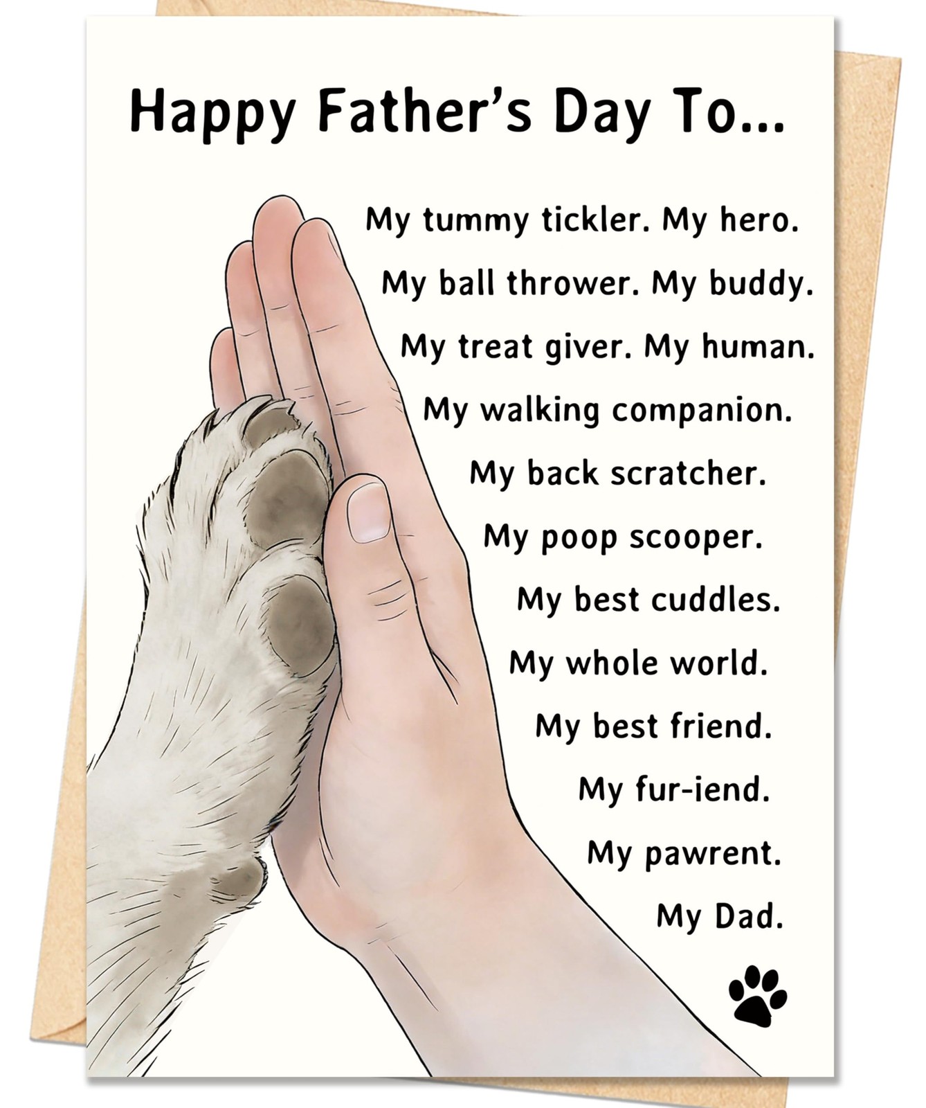 IDU Fathers Day Card Gifts, Dog Dad 7 x 5 inches, ZN-500