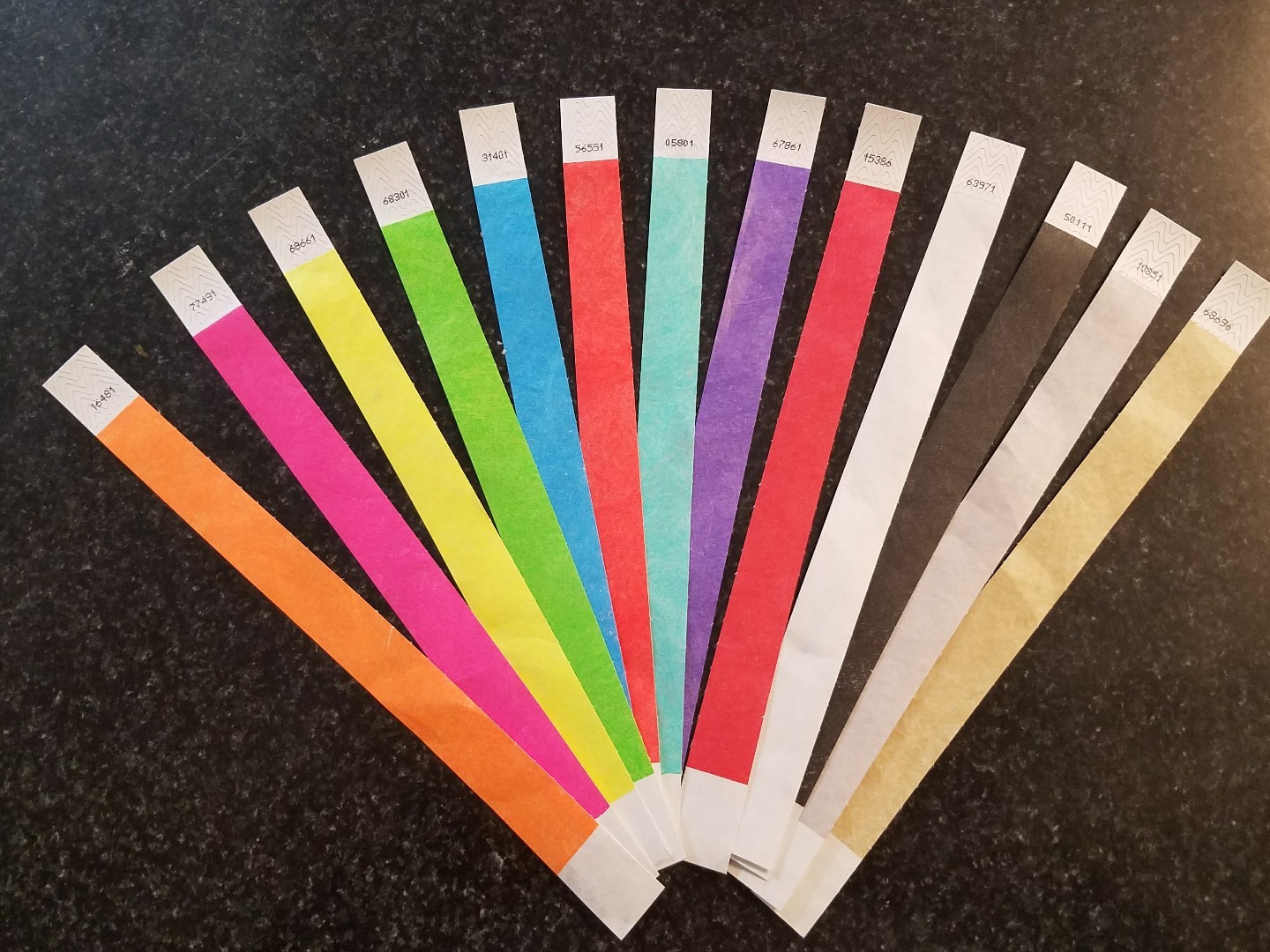 10,000 3/4″ TYVEK WRISTBANDS (choose from 13 colors) PAPER WRISTBANDS, ARM BAND
