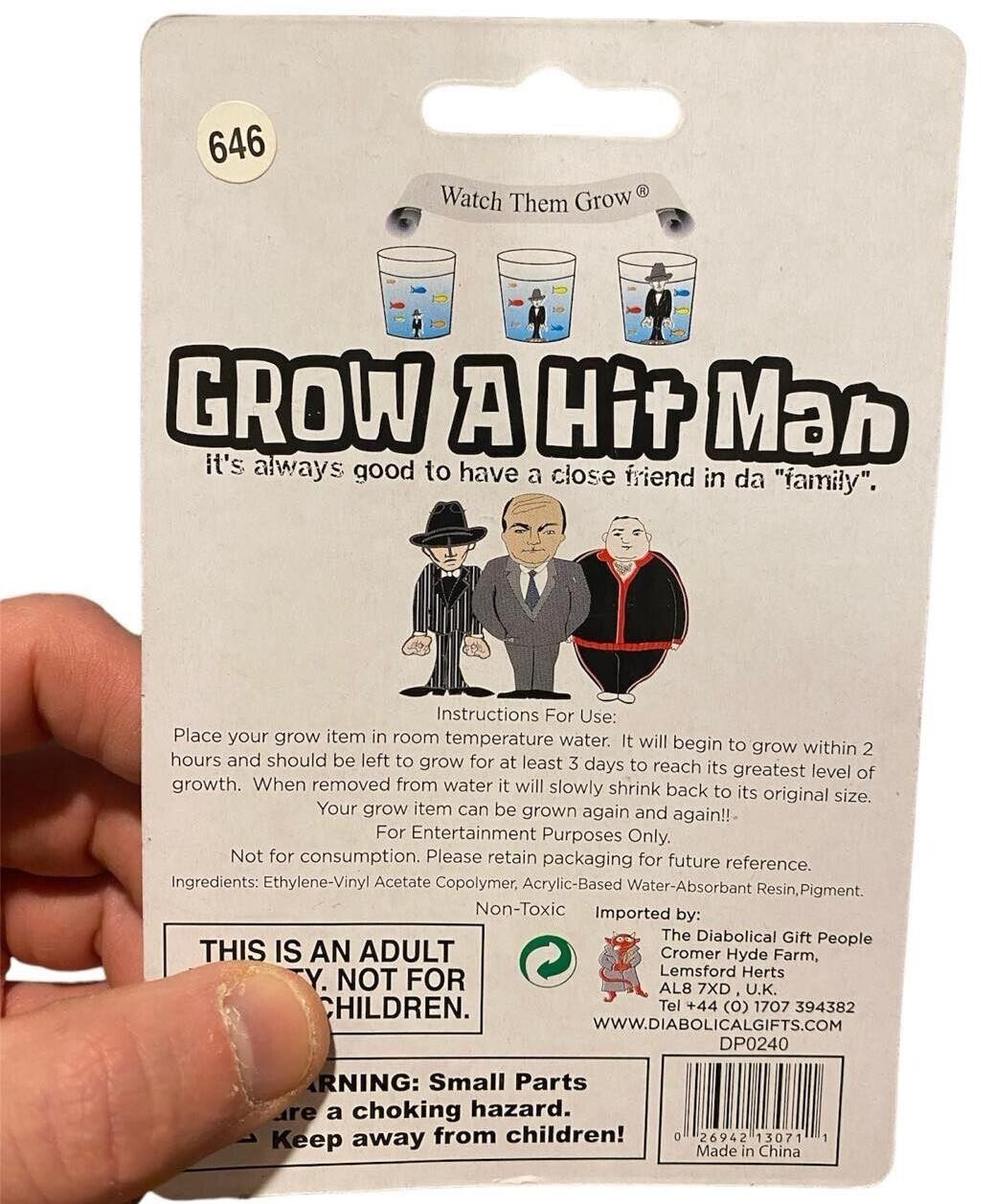 SET OF 3 Grow your own Godfather – Mobster – Hit Man Set – Fun Gag Joke Novelty