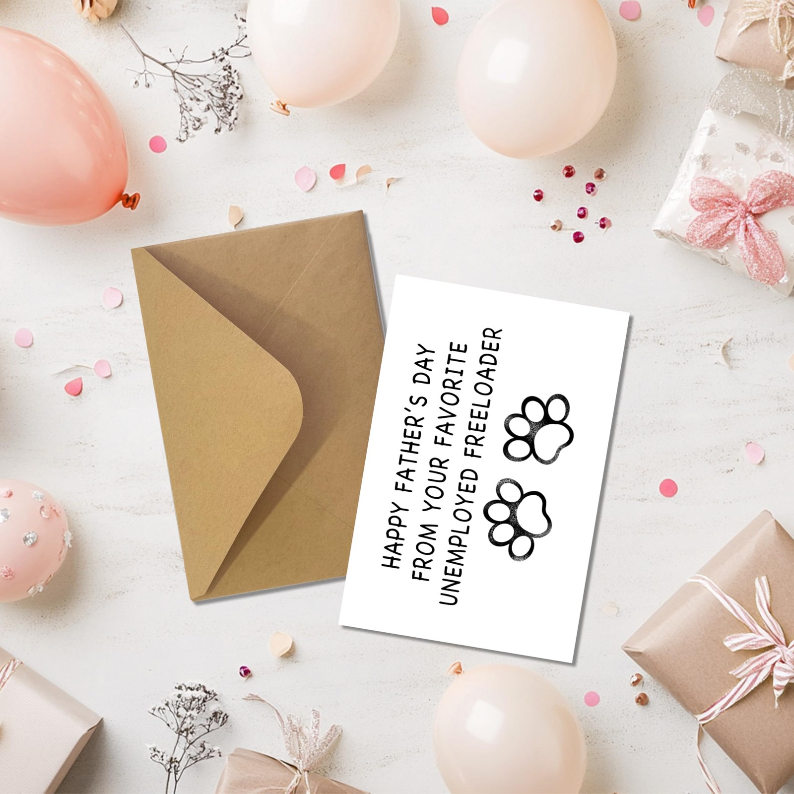 TwoDays Funny Dog Dad Cards with Envelope and Sticker, 4″ x 6″, Freeloader