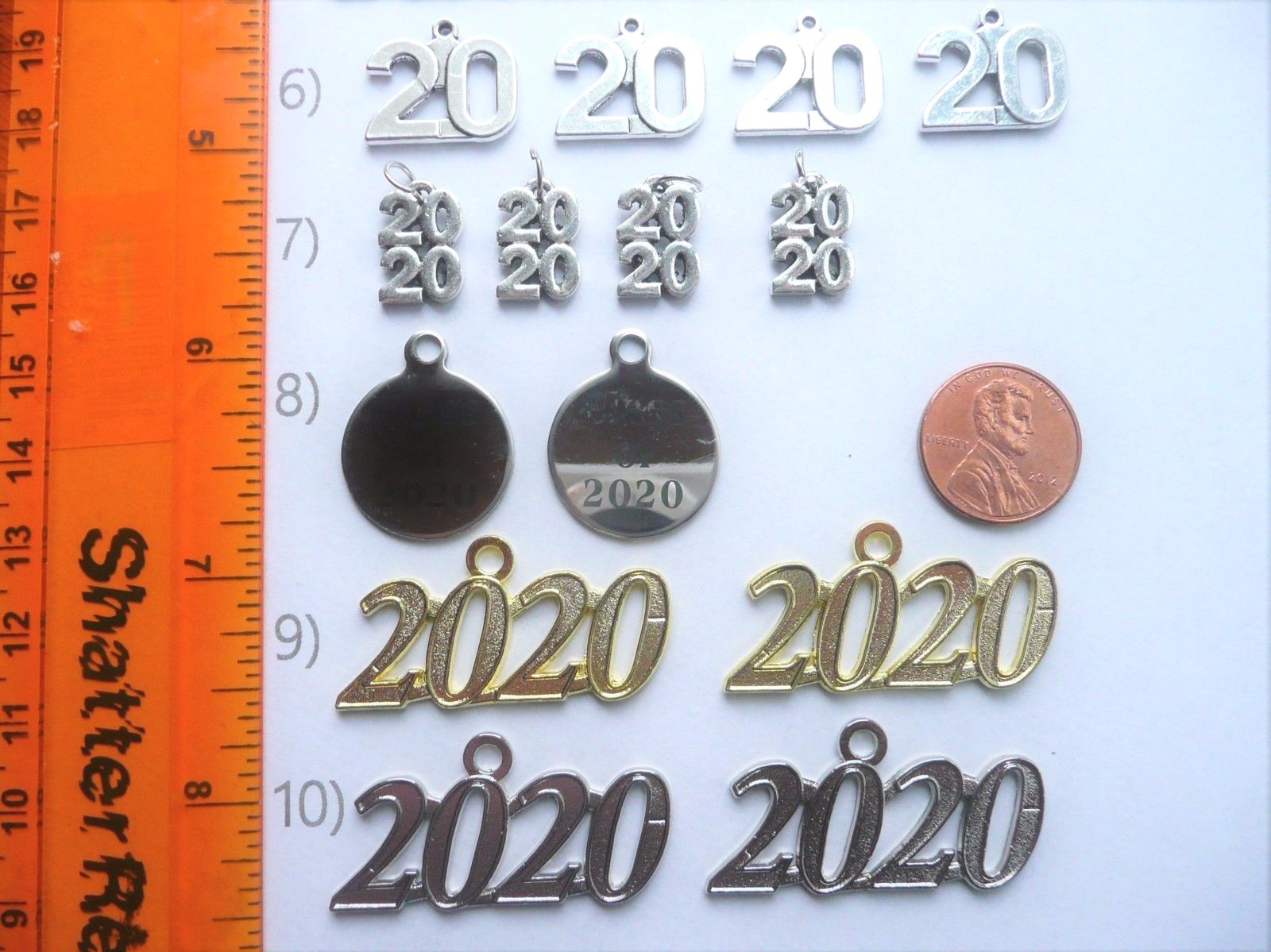 CLASS OF 2020 GRADUATION YEAR DROP SIGNET TASSEL NUMBER CHARMS, 11 STYLES