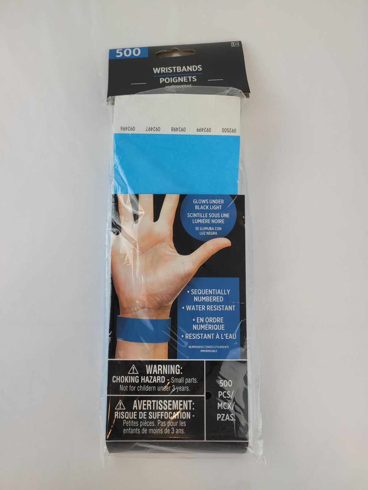 AMSCAN Tyvek Event Wristbands 500 Count Secure Waterproof Sequentially Numbered