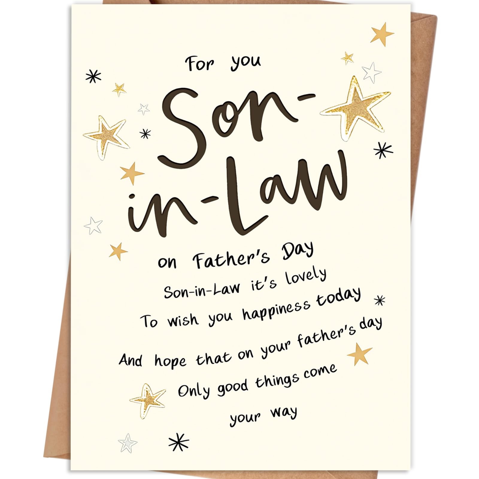 HEJOYN Fathers Day Card Gifts for Son In Law, Law 7×5 inches, QQ-308