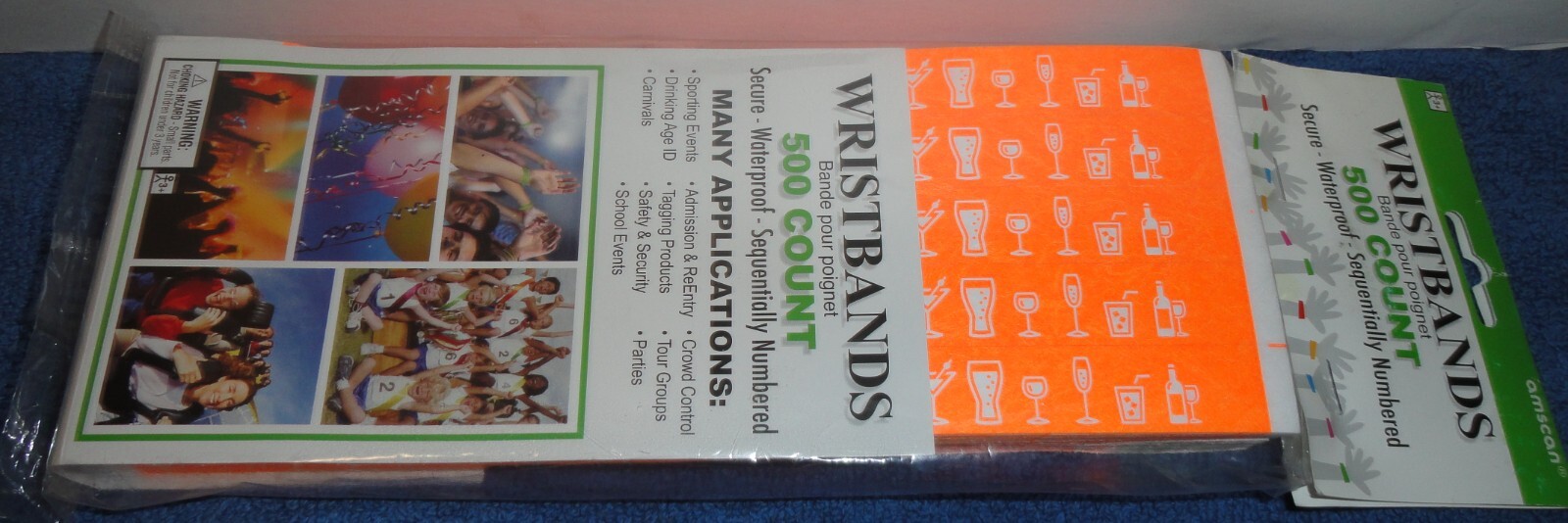 500 COUNT PAPER PARTY WRIST BAND Drinking Age Verified Neon Orange