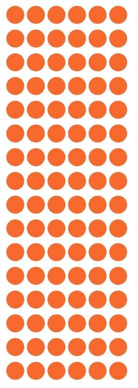 3/8″ Orange Dots Round Vinyl Color Code Inventory Dot Stickers 3/8 Inch