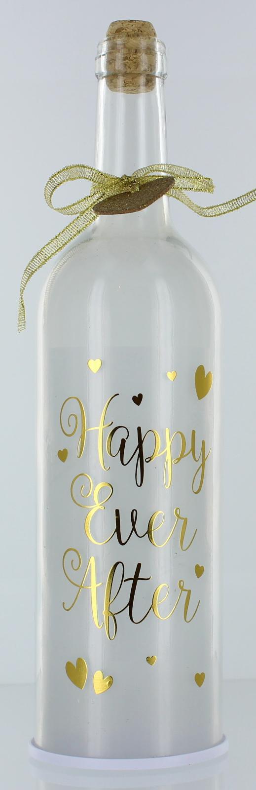 LED Light Up Firefly White & Gold Wedding Bottles Gift Choice of 3 Designs