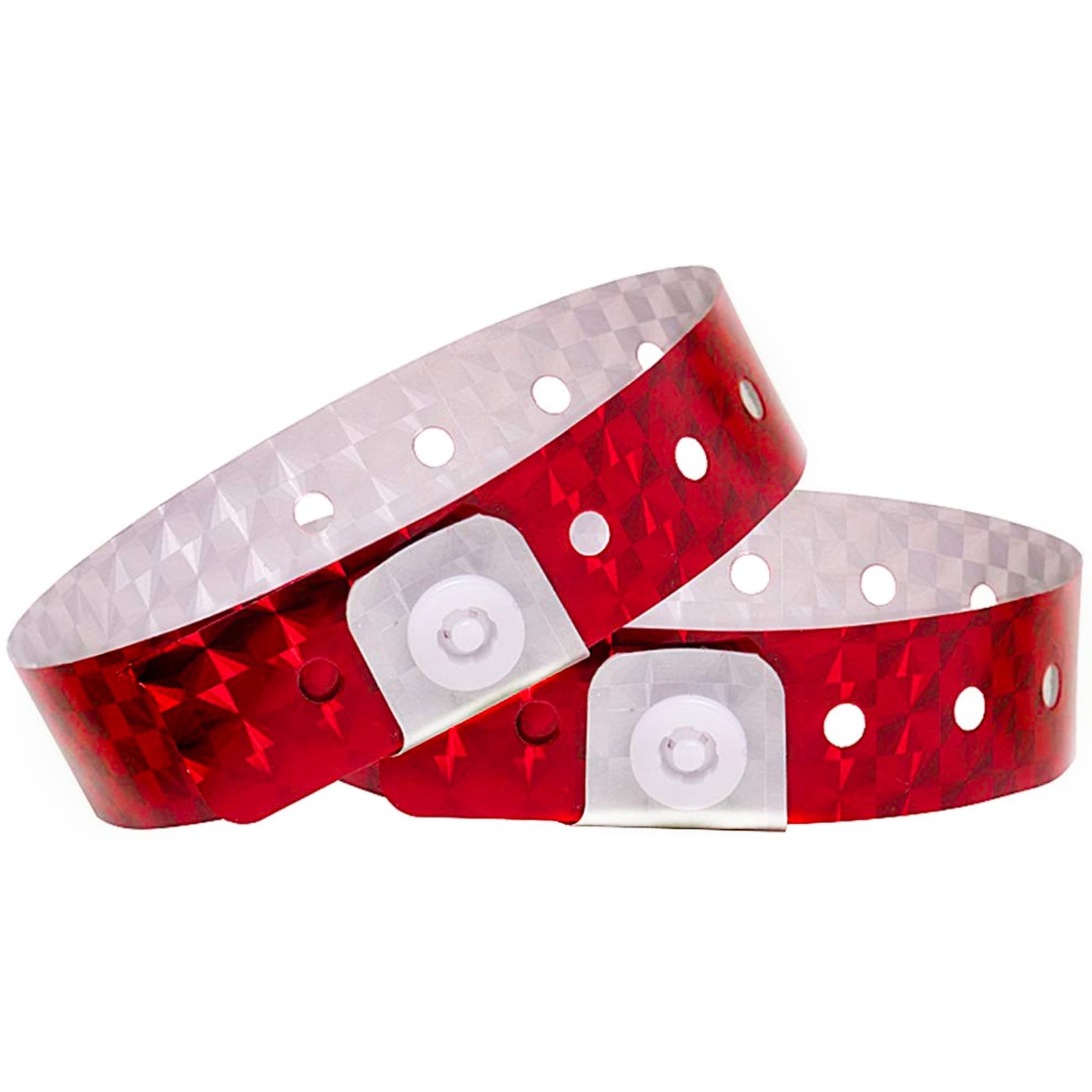 Red Holographic Plastic Party Wristbands Events Festival Club Concerts 100 PCS