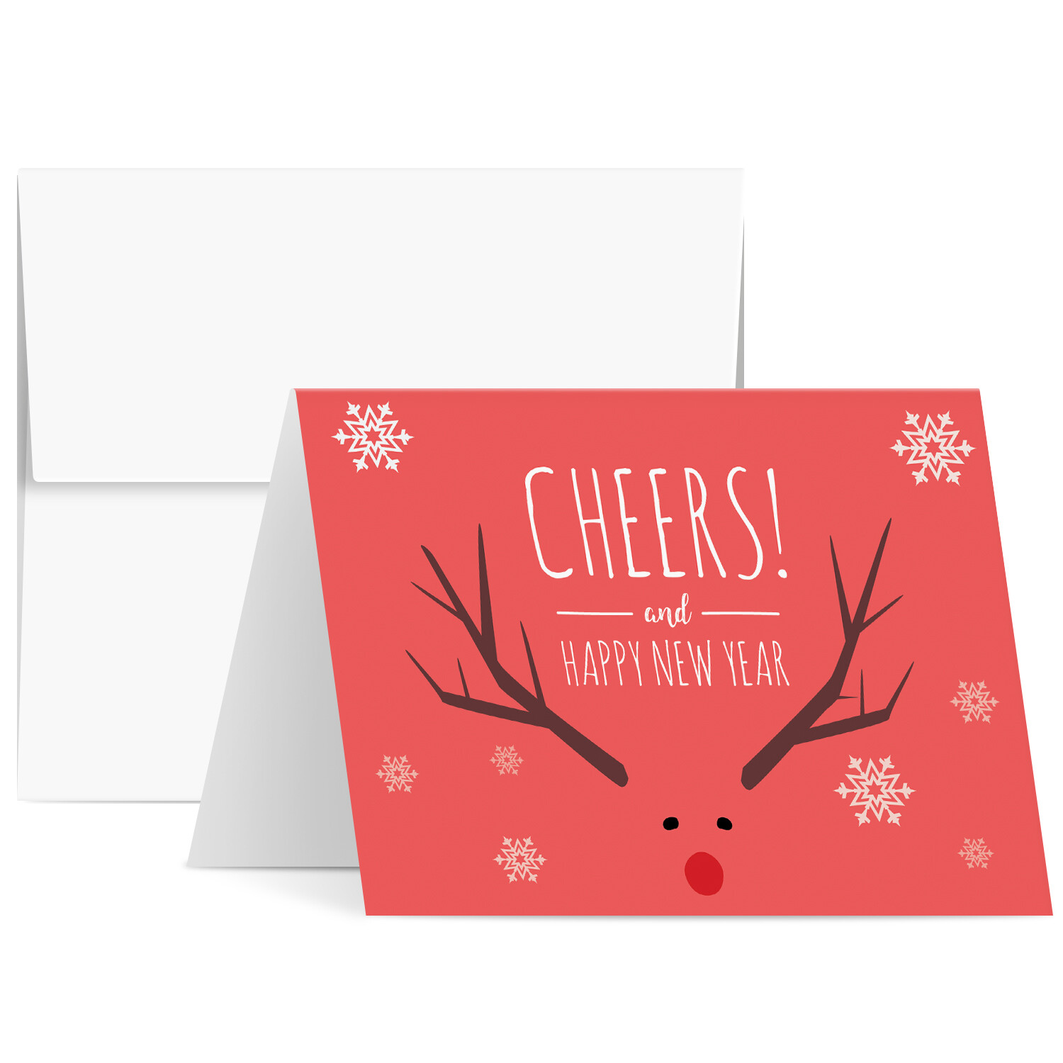 2024 Cheers Happy New Year Holiday Greeting Cards and Envelopes, A2 Size, 25 Qty