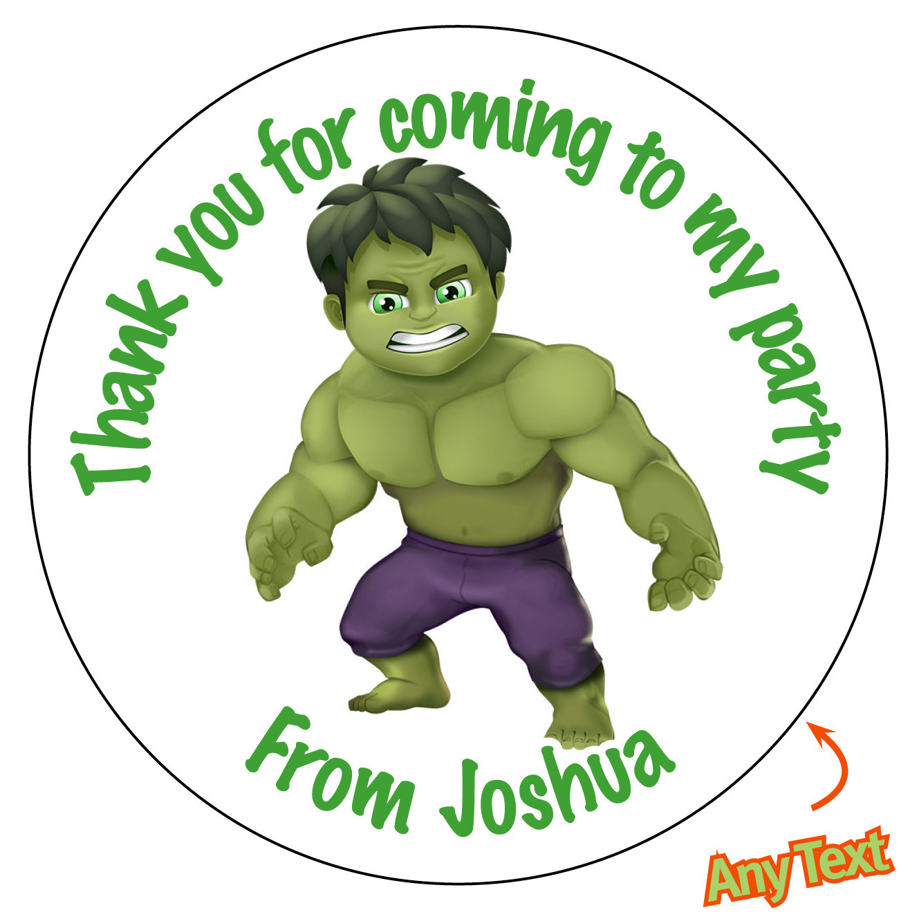 Personalised superhero inspired Stickers Birthday Cake Badge Party Bag 168