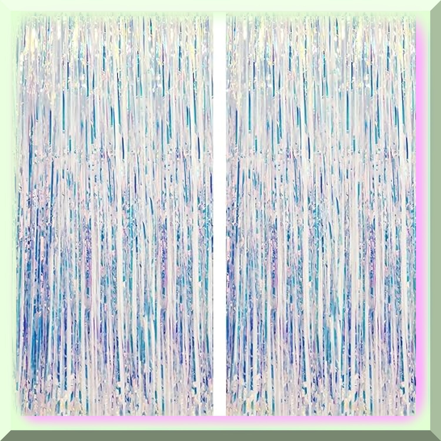 Rainbow Tinsel Fringe Curtain 2 Pieces 1m x 2.5m