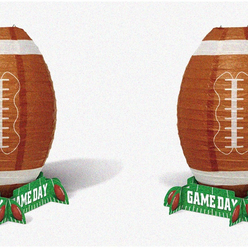 Football-themed Paper Lantern Centerpieces