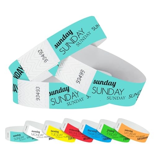 500 Aqua Tyvek Wristbands for Events – ¾” x 10” – Waterproof 500 count Sunday