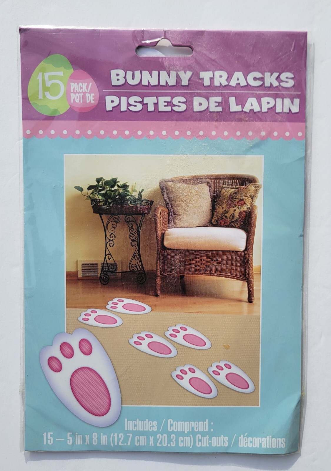 Large 5″x8″ Easter Bunny Paw Foot Prints Rabbit Tracks 15 Ct. Pkg. Decoration