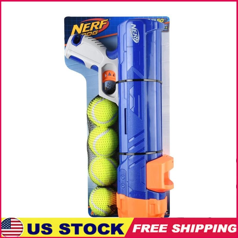 Dog Blaster Gift Set 16 Inch W/ 4 Launching Balls Easy to Use Outdoor Toy