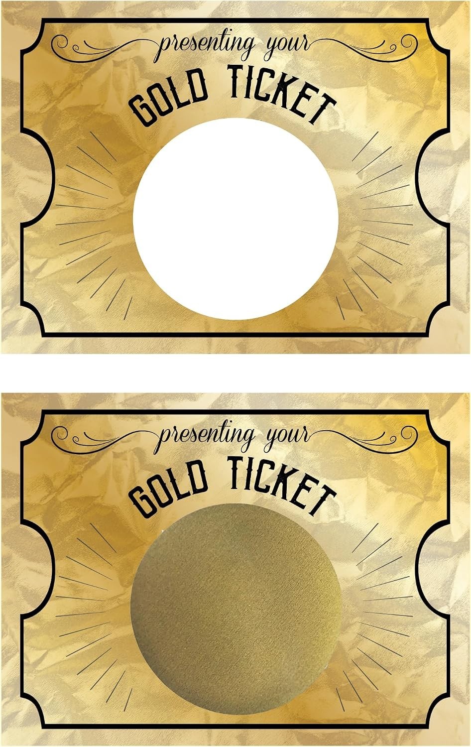 Gold Ticket Scratch Off Labels – 20 Pack Promotional Items