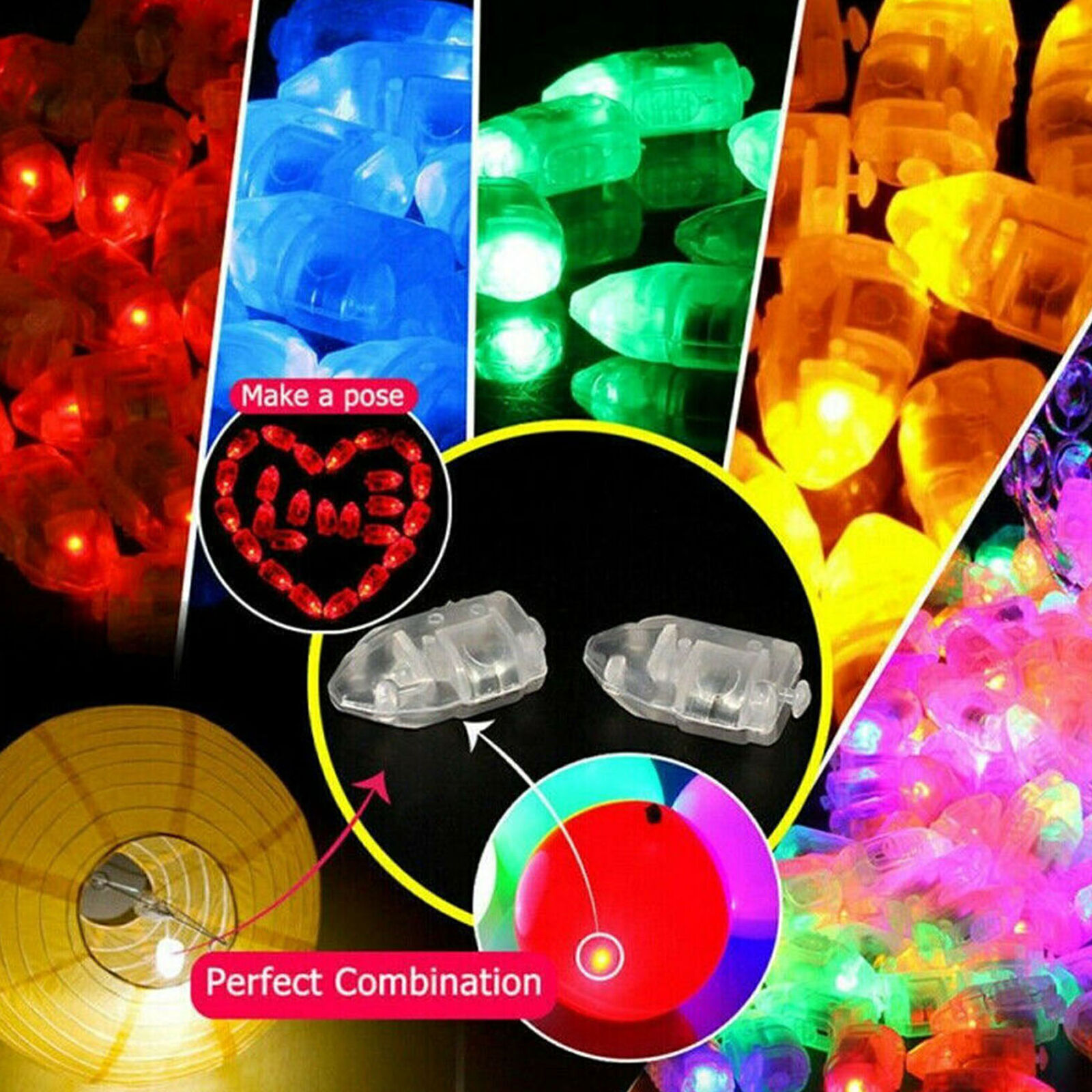 50pcs LED Balloons Light Up Lamp Balloons Christmas Wedding Birthday Party Decor
