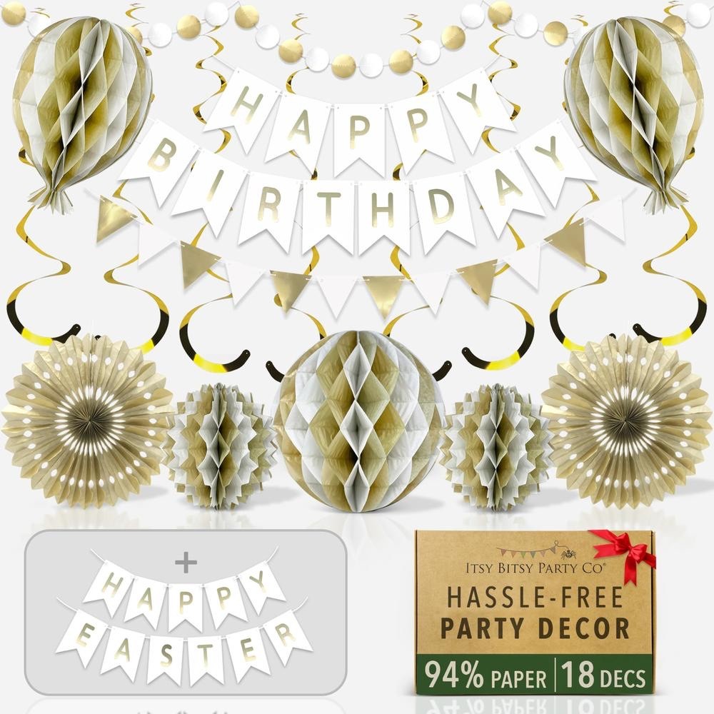 LOT OF 5 SETS (18pc ea.) Premium Reusable Birthday New Year Party Decorations