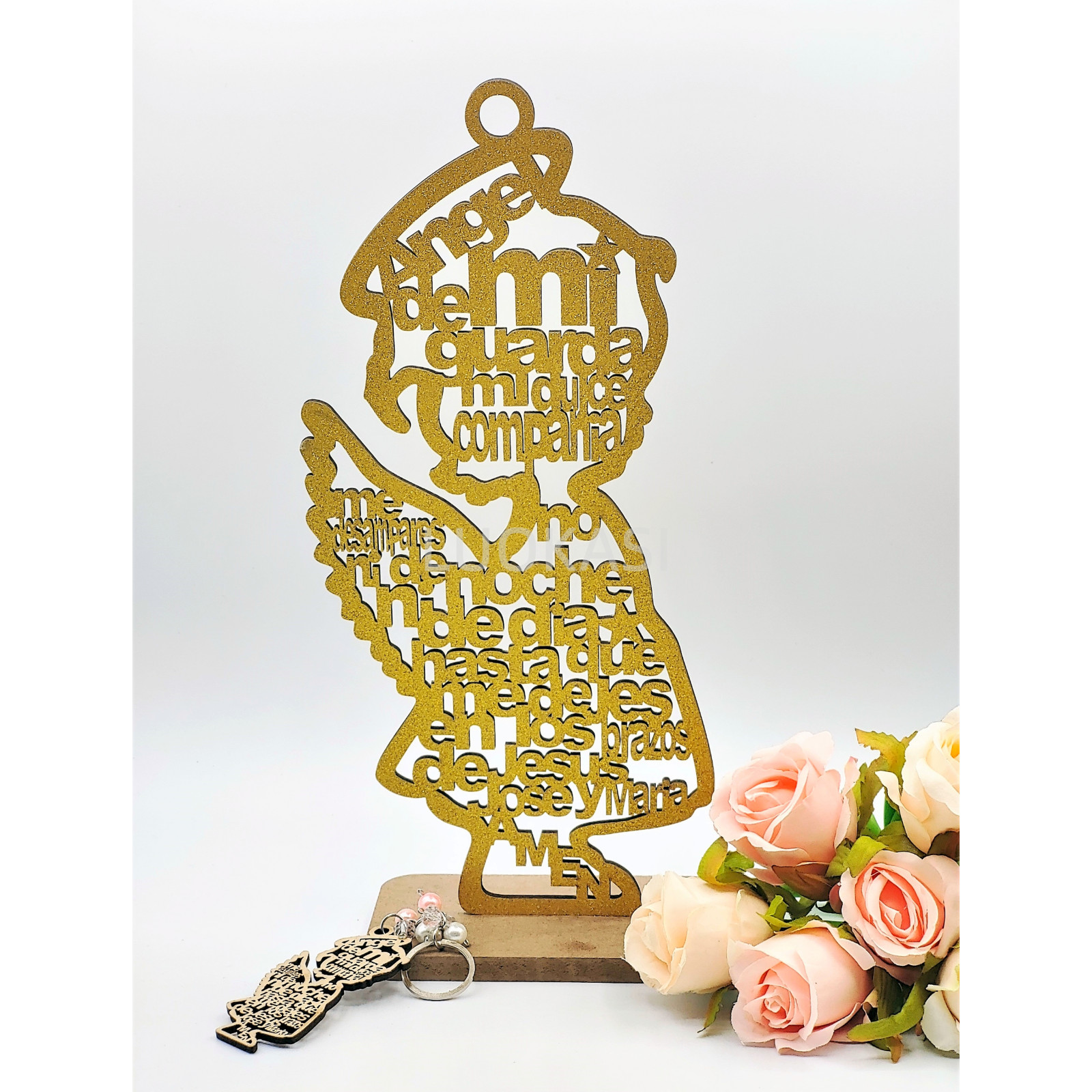 US 4/12pcs Gold Angel Girl Wood Centerpiece Decorate Your Party Pendant Ornament