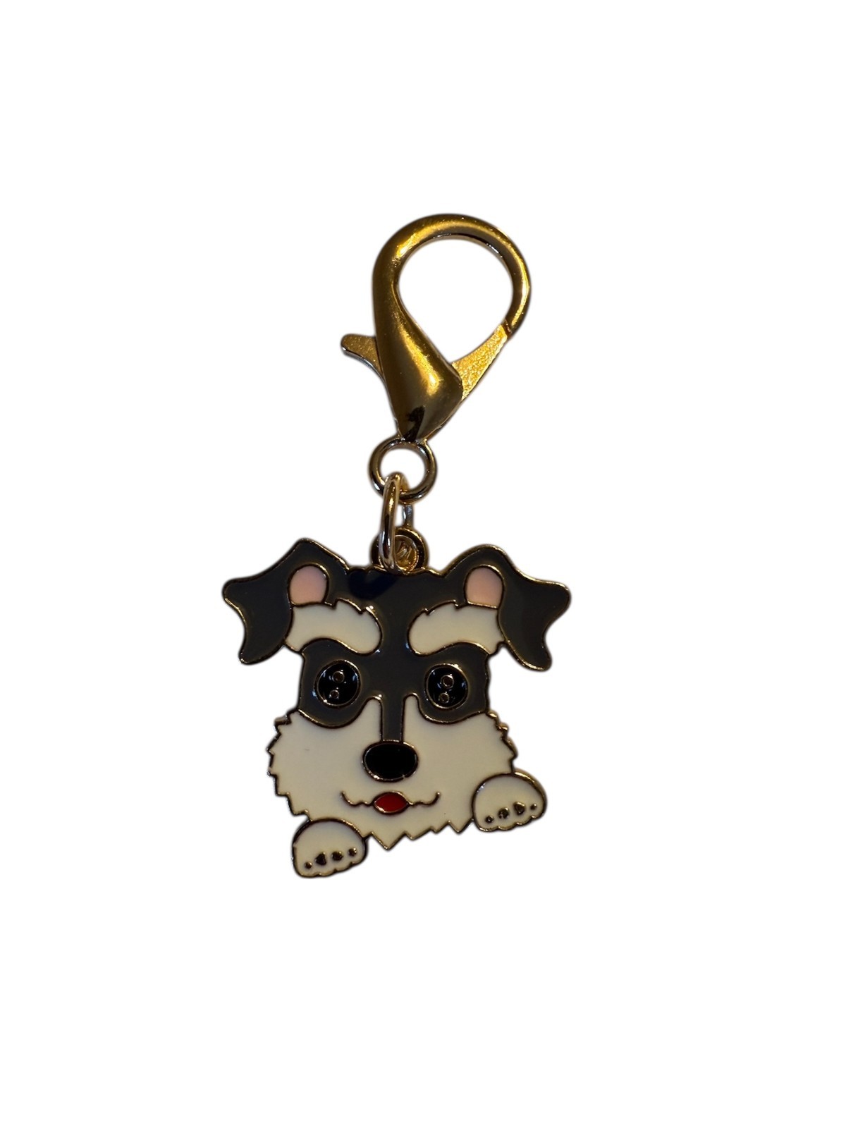 Cute Dog Thank You enamel Keyring Charm & Card Gift Set