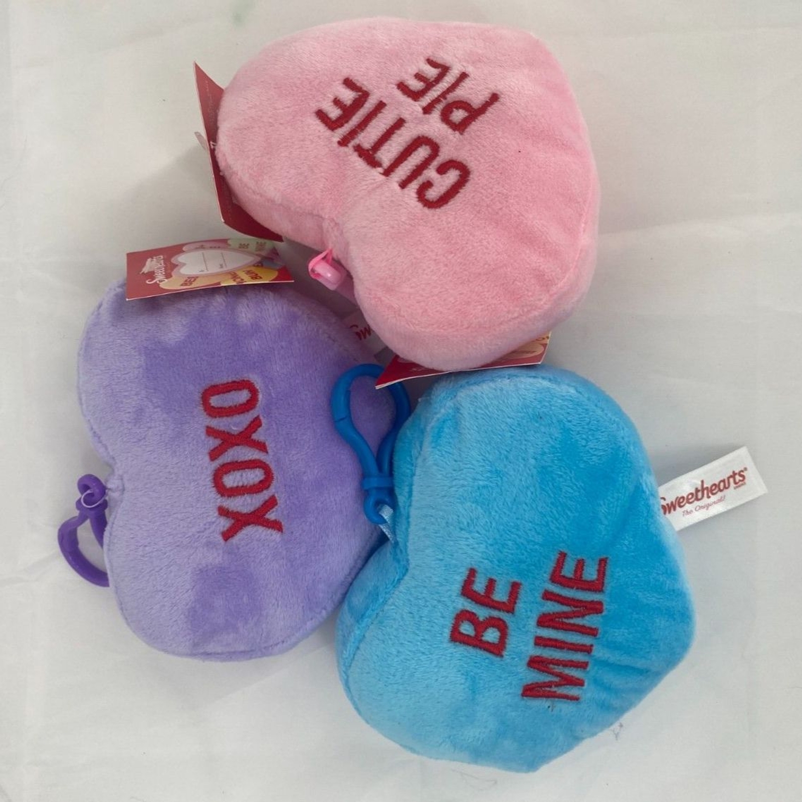 DanDee Valentine Sweethearts Plush Key Chain Sets (Set of 3) NWT