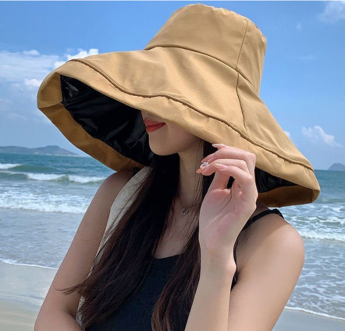 Vinyl sunscreen hat foldable styling sunshade fisherman UVproof outdoor hat