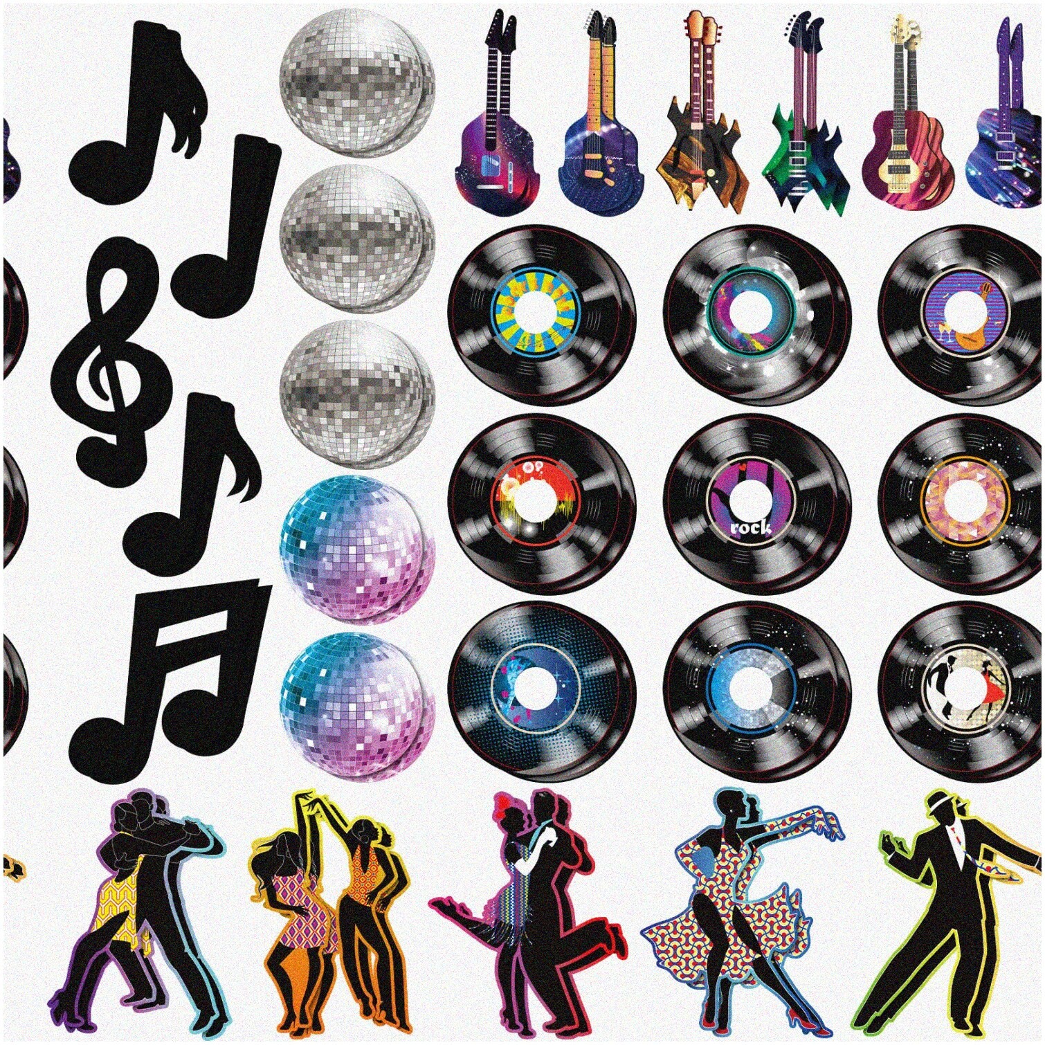 Music Notes and Disco Ball Party Decorations Set