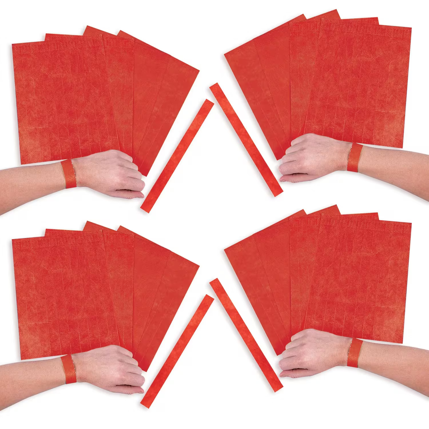 10″ Mega Bulk 600 Pc. Solid Color Self-Adhesive Paper Wristband Tickets