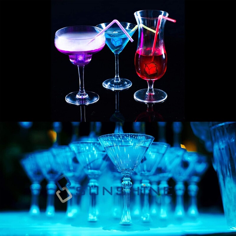 Waterproof Light Up LED Ice Cubes for Party Drinks Glowing Flashing Ice Cube