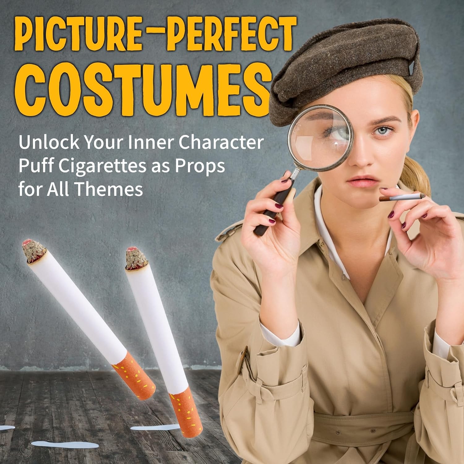 4 JOKE PUFF CIGARETTE – Fake Smoke Magic Trick Gag Prop Costume Accessory Toy