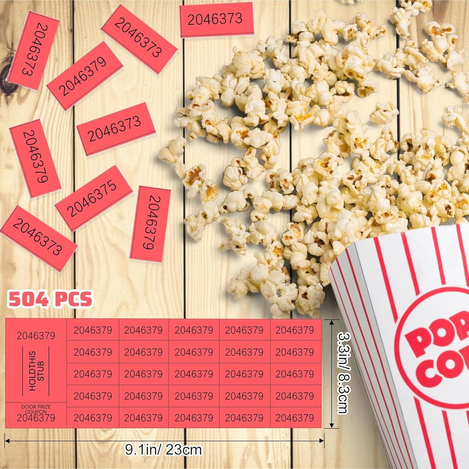 Durable 504 Sheet Red Raffle Ticket Set – 25 Bids for Auctions & Church Events