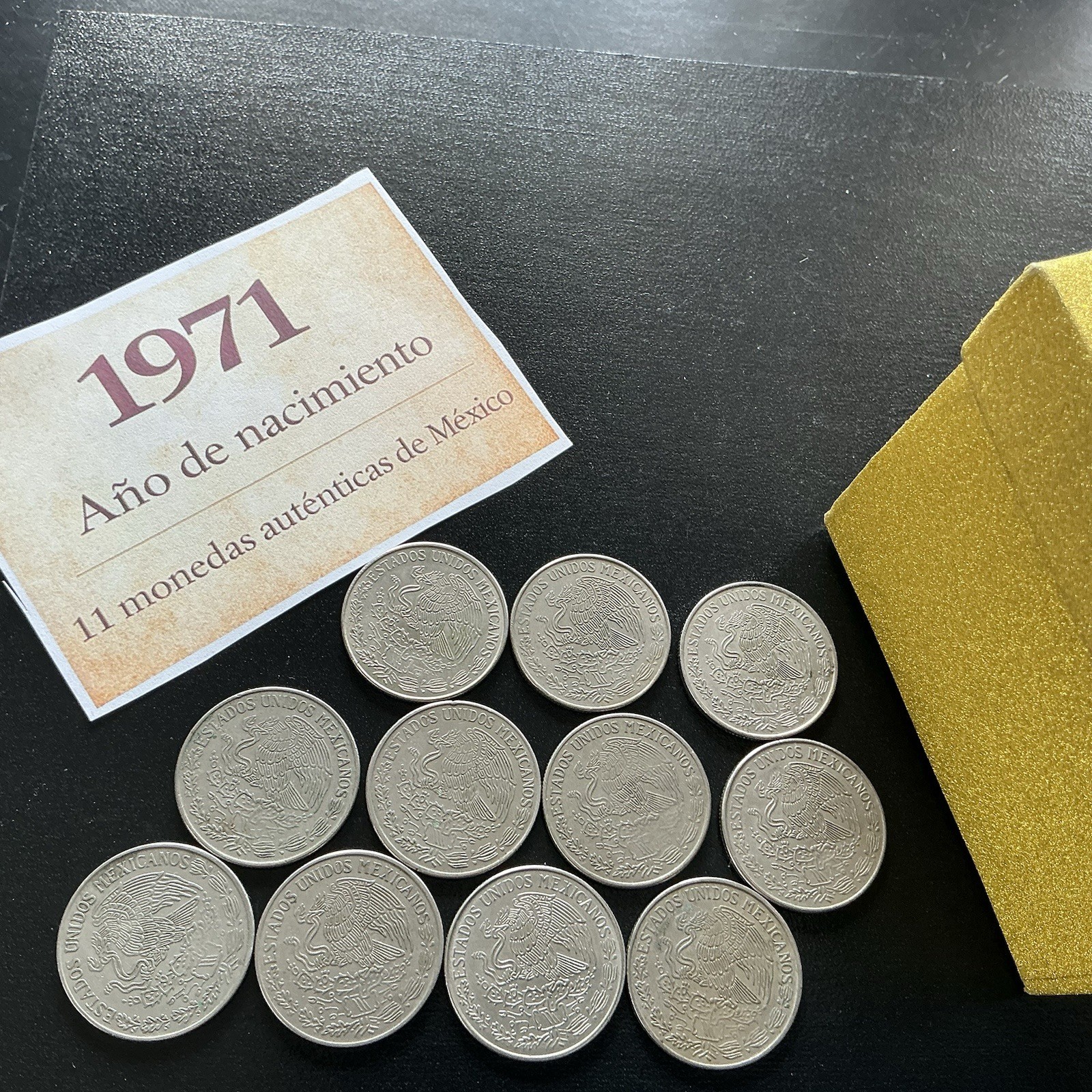 11 Monedas México 1 Peso 1971 – Lote – Circuladas – Regalo Año de Nacimiento