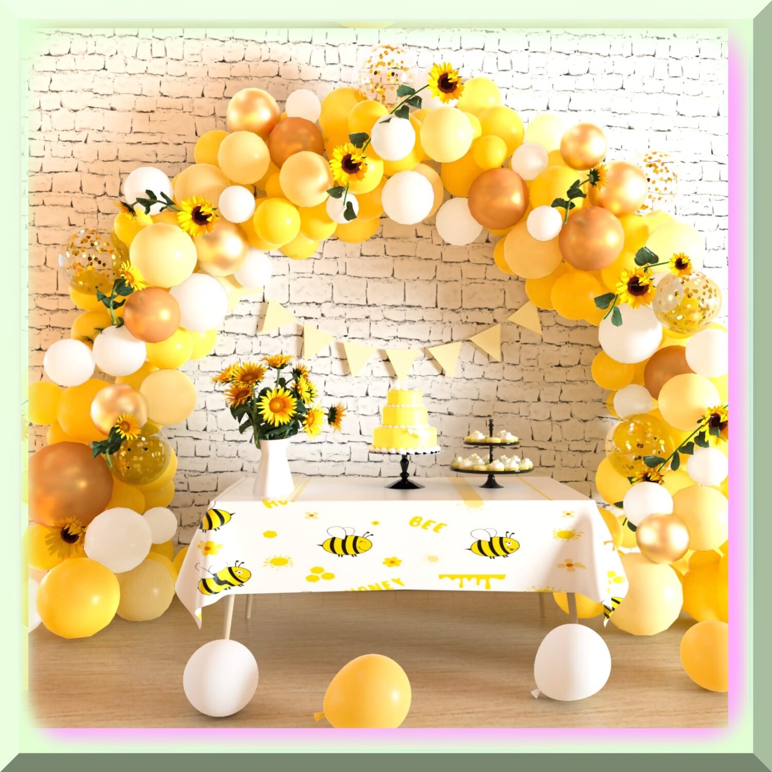 Sunflower Balloon Garland Kit with Vines and Ribbons