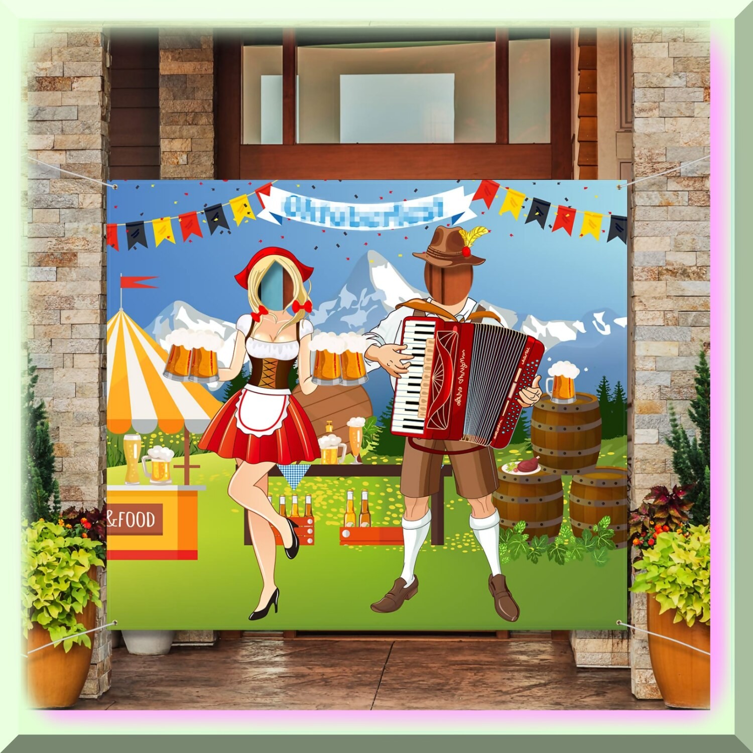 Oktoberfest Fabric Backdrop and Props 150x130cm