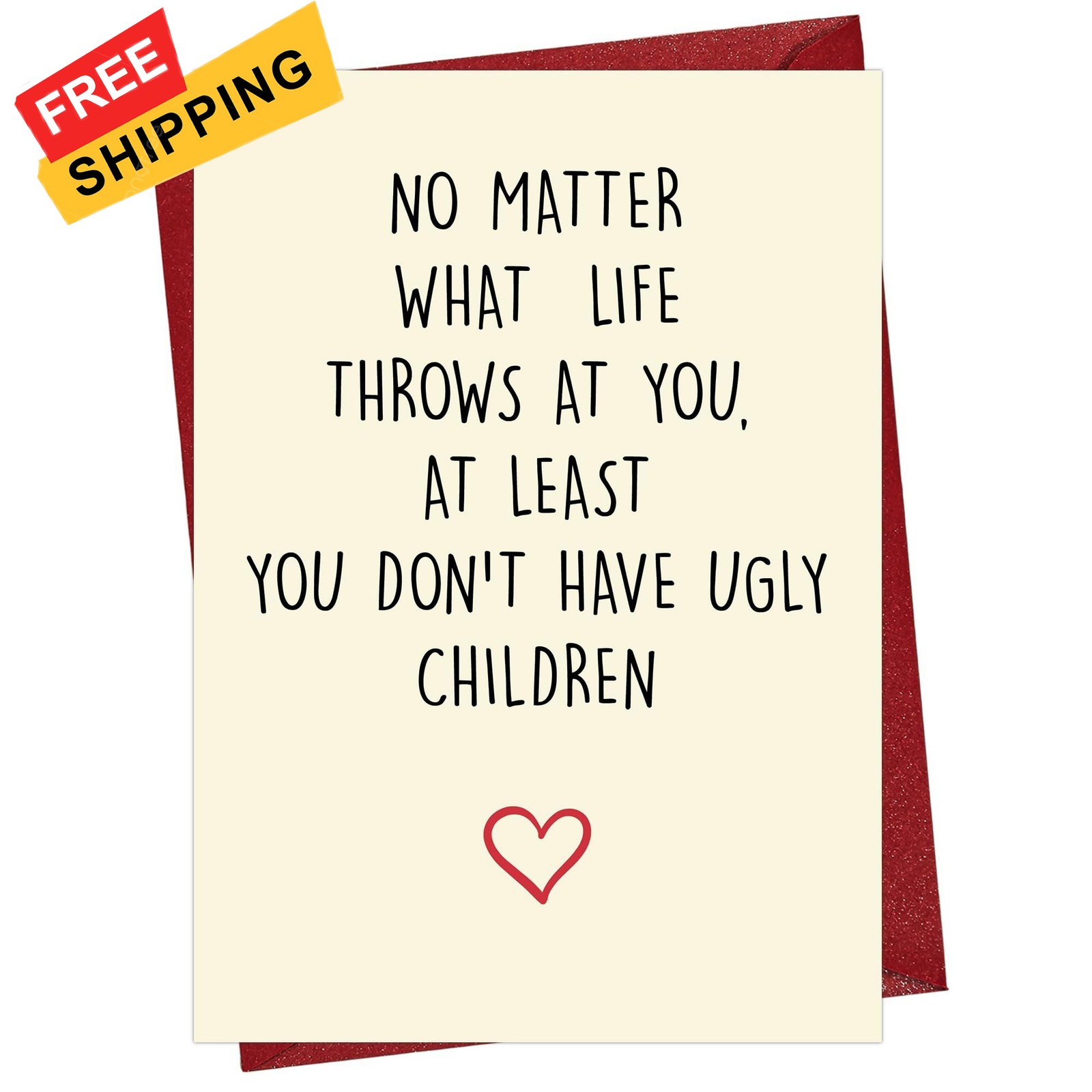 Cheerin Greeting Card with Envelope – Funny 8 inches x 5.3 inches, Warm White