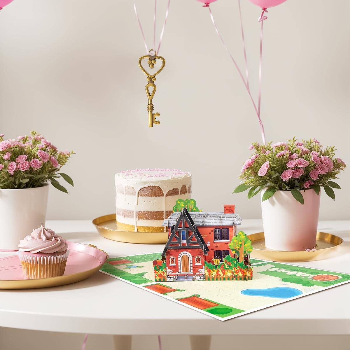 CNLITIHEKA New House Pop Up Card, 3D 8 x 6 inches, Housewarming Card