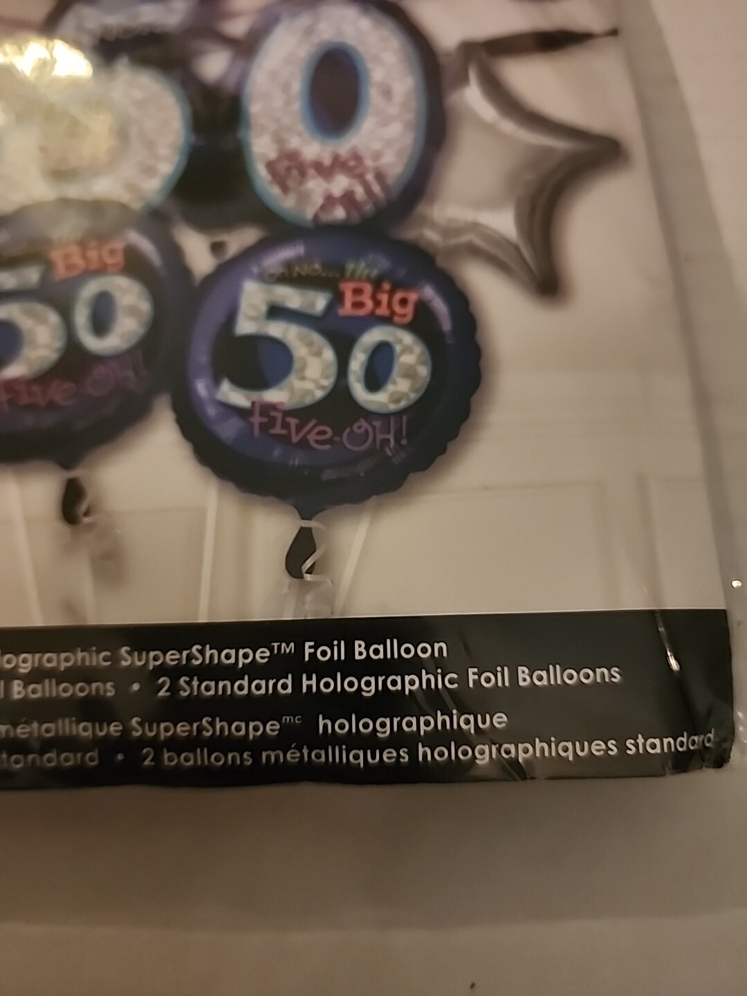 50th Birthday Party Balloon Bouquet 5ct Holographic Foil 26″ 18″ & 19″ Sizes