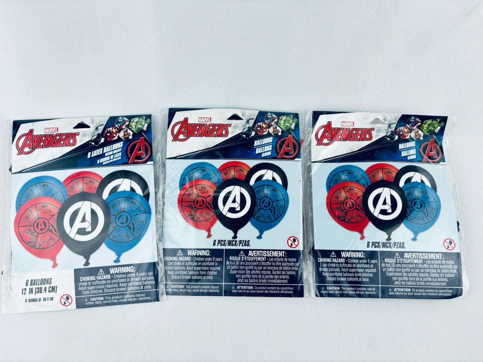 Marvel Avengers Latex 12″ Balloons Assorted Colors – Lot Of 3 – Birthday Party
