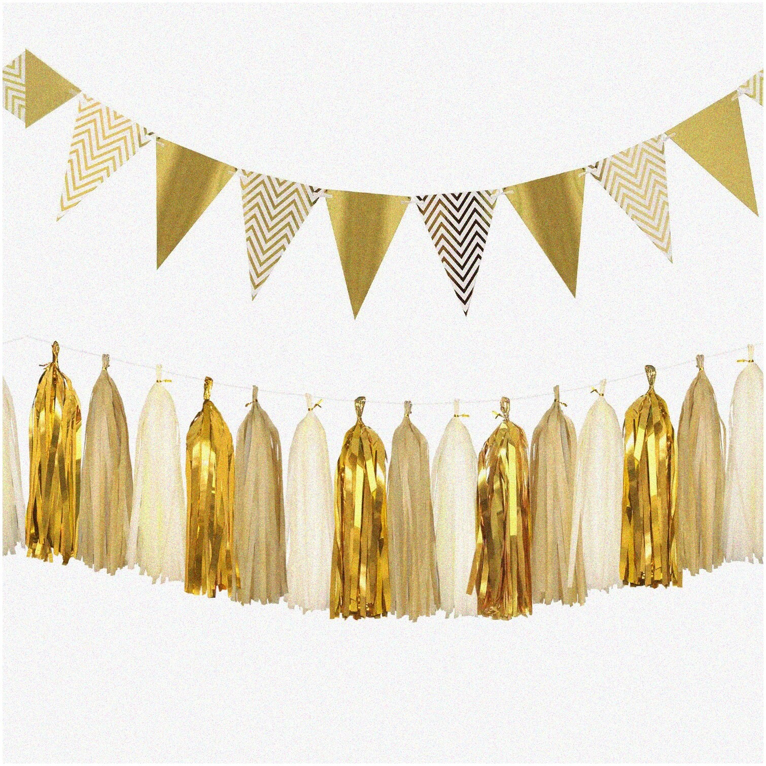 Glitter Celebration Set with Banner and Tissue Garland