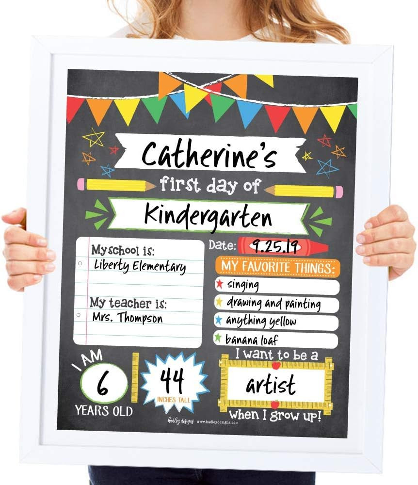 First Day of School Board – 10 Double-Sided First and Last Day Boards, 8X10 Back