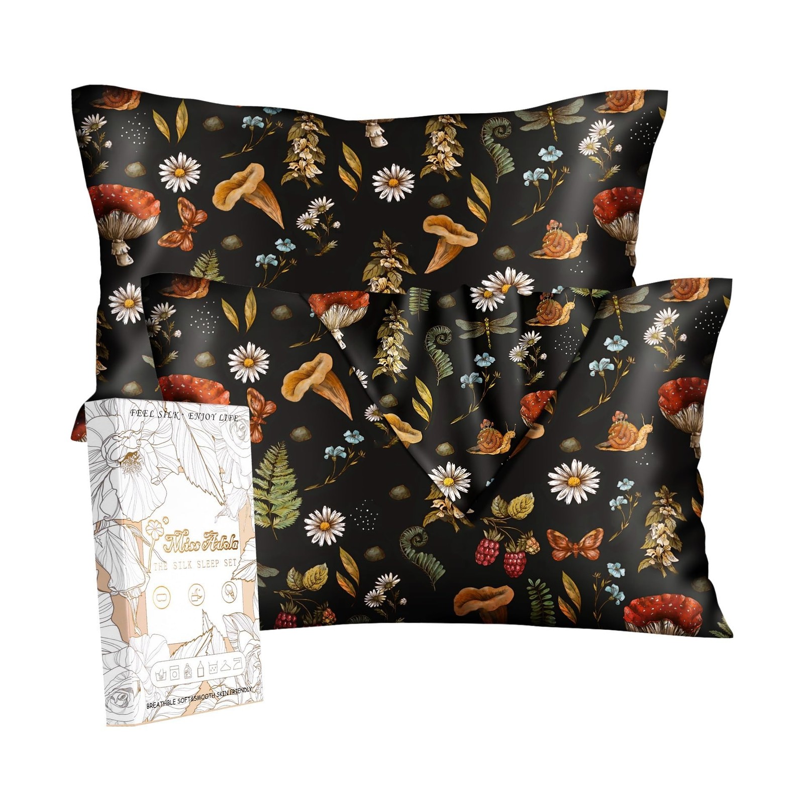 Miss Adola Silk Pillowcase 2 Pack – Cute Pillow Cases 20″ x 26″ Sta… Fast Ship