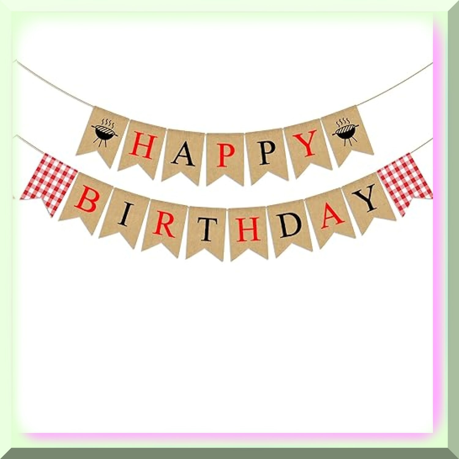 Happy Birthday Burlap Banner for Parties