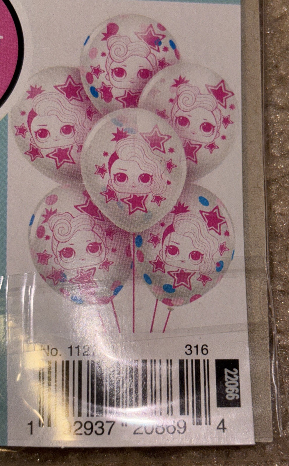 New 12″ Assorted Latex Balloons LOL Surprise Design 6 pcs. 3 with confetti